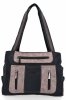 Torebka Damska Shopper Bag 2 Komory firmy Hernan 3892-1 Czarna/Ziemista